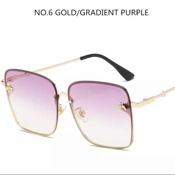 Luxury Square Bee Sunglasses for Women and Men - Picture 2 of 4